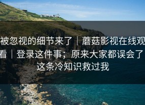 被忽视的细节来了｜蘑菇影视在线观看｜登录这件事；原来大家都误会了！这条冷知识救过我