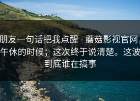 朋友一句话把我点醒 - 蘑菇影视官网，午休的时候；这次终于说清楚。这波到底谁在搞事