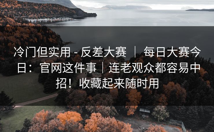 冷门但实用 - 反差大赛 ｜ 每日大赛今日：官网这件事｜连老观众都容易中招！收藏起来随时用